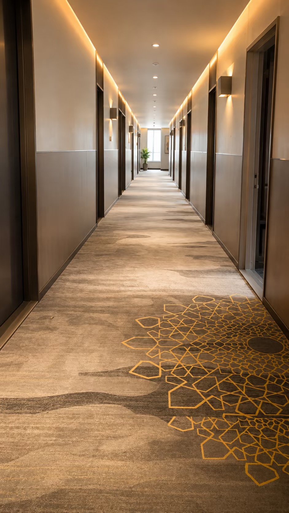 Hotel corridor during interior renovation